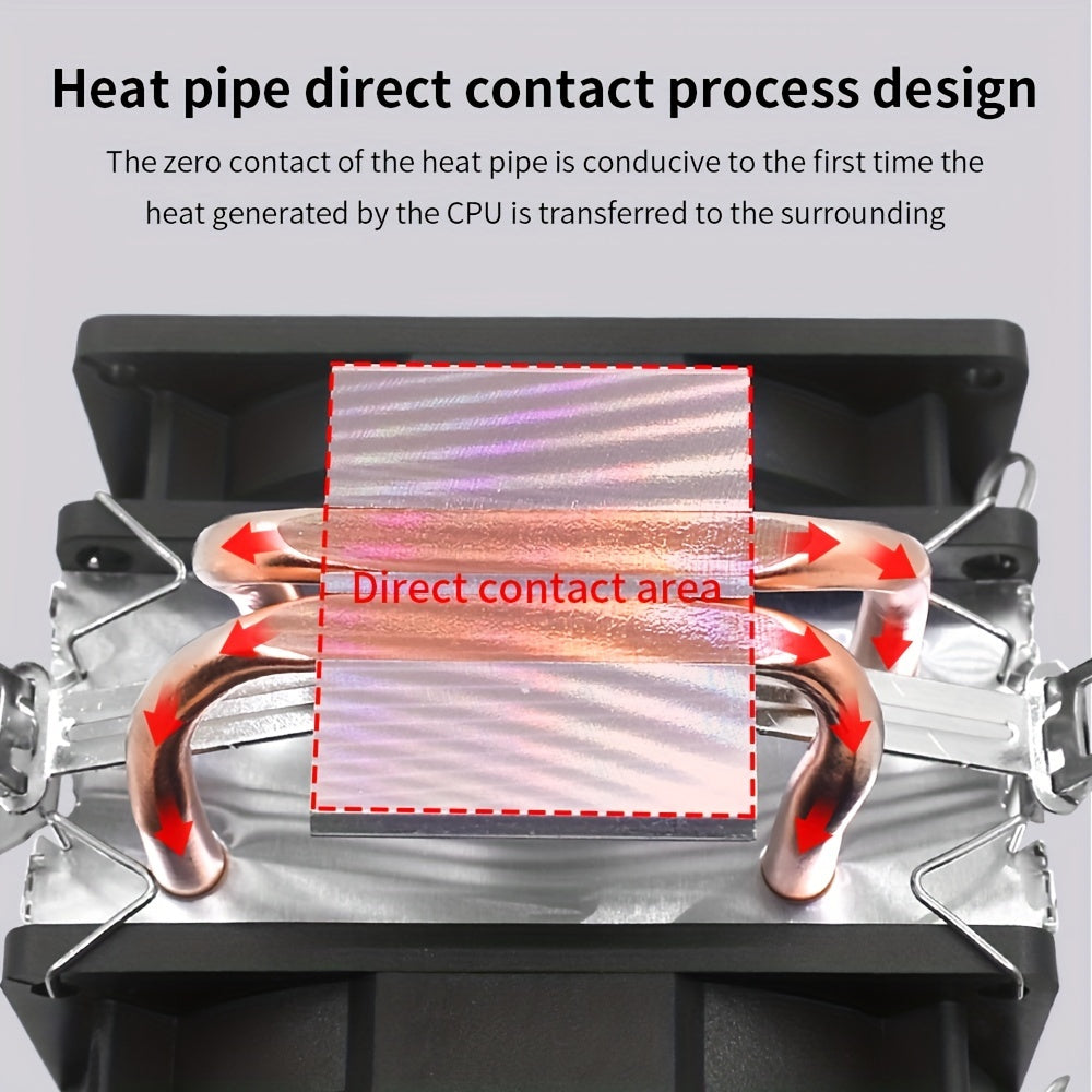 RGB PWM CPU Cooler Fan - 3 Heat Pipes, 2 Fans - Compatible with Intel 1200 1150 1151 1155 1700 AM3 AM4