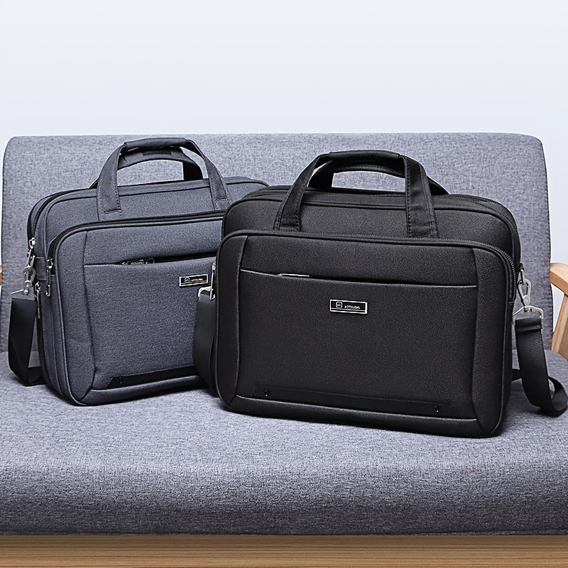 43.18 Cm Laptop Bag, Expandable Briefcase,Computer Bag Men Women,Laptop Shoulder Bag,Work Bag Business Travel Office (Black,Gery33.02-43.18cm)