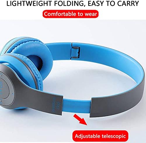 P47 Multifunctional Wireless Foldable Over Ear Headphone (Blue)