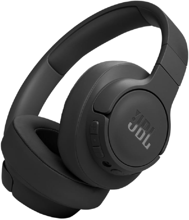 JBL Tune 770NC Adaptive Noise Cancelling Wireless Over-Ear Headphones, Pure Bass Sound, Smart Ambient, Bluetooth 5.3, Le Audio, VoiceAware, 70H Battery, Multi-Point Connect - Black, JBLT770NCBLK