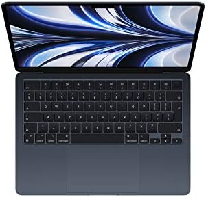 Apple 2022 MacBook Air laptop with M2 chip: 13.6-inch Liquid Retina display, 8GB RAM, 256GB SSD storage, 1080p FaceTime HD camera. Works with iPhone and iPad; Midnight; English