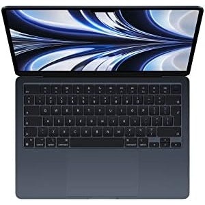 Apple 2022 MacBook Air laptop with M2 chip: 13.6-inch Liquid Retina display, 8GB RAM, 256GB SSD storage, 1080p FaceTime HD camera. Works with iPhone and iPad; Midnight; English