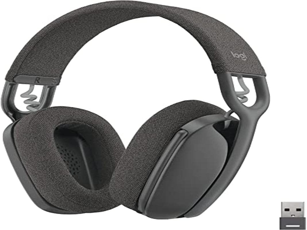 Logitech Zone Vibe 100 Lightweight Wireless Over-Ear Headphones with Noise-Cancelling Microphone, Advanced Multipoint Bluetooth Headset, Works with Teams, Google Meet, Zoom, Mac/PC - Off White