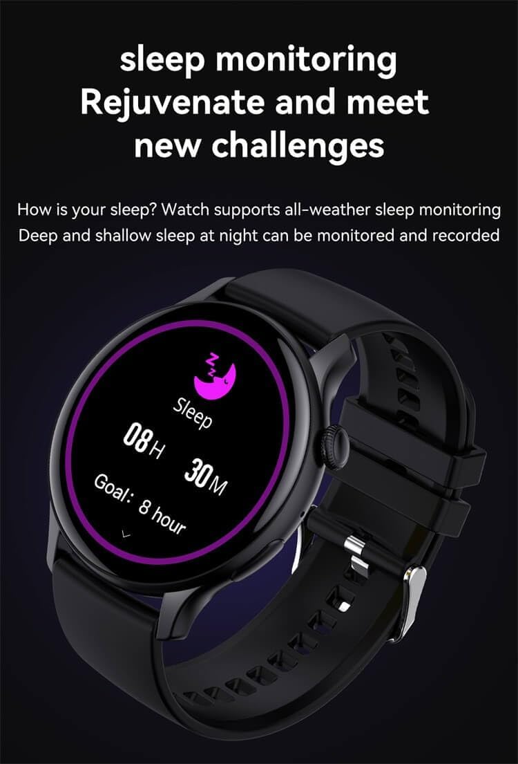 BelGear Smart Watch for Men Women,IP68 Waterproof Pedometer 1.43'' HD Outdoor Sport Fitness Tracker Watch with Heart Rate/Blood Oxygen/Sleep Monitor, Compatible with iOS Android Phones (black)