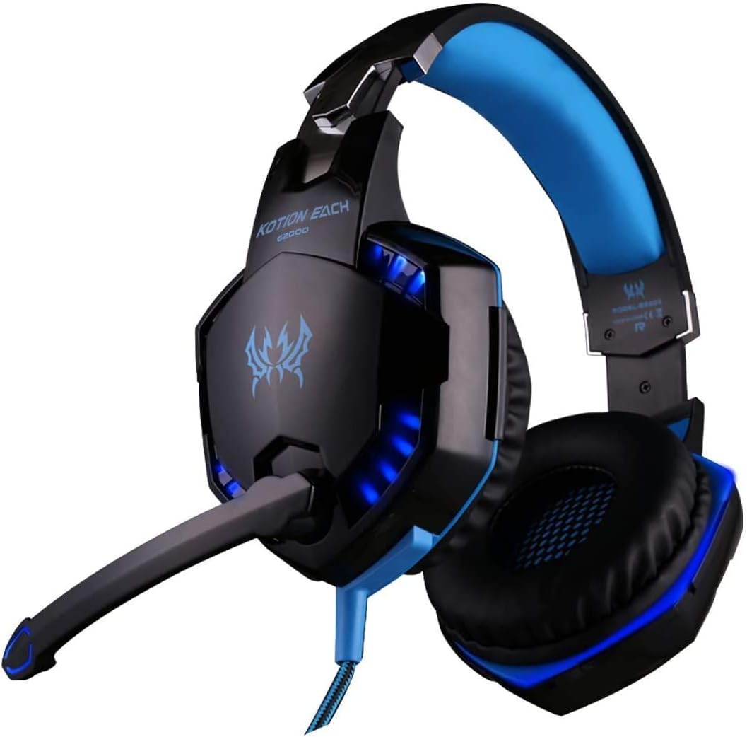 G2000 Edition Wired Over-Ear Headphone With Mic & LED Black/Blue
