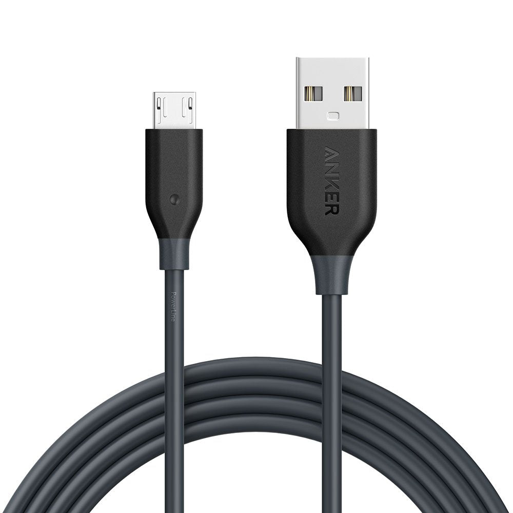 Anker PowerLine Micro USB (182.8 cm) - Fast and Durable Charging Cable, with Aramid Fiber and 10, 000+ Bend Lifespan for Samsung, Nexus, LG, Motorola, Android Smartphones and More (Black)