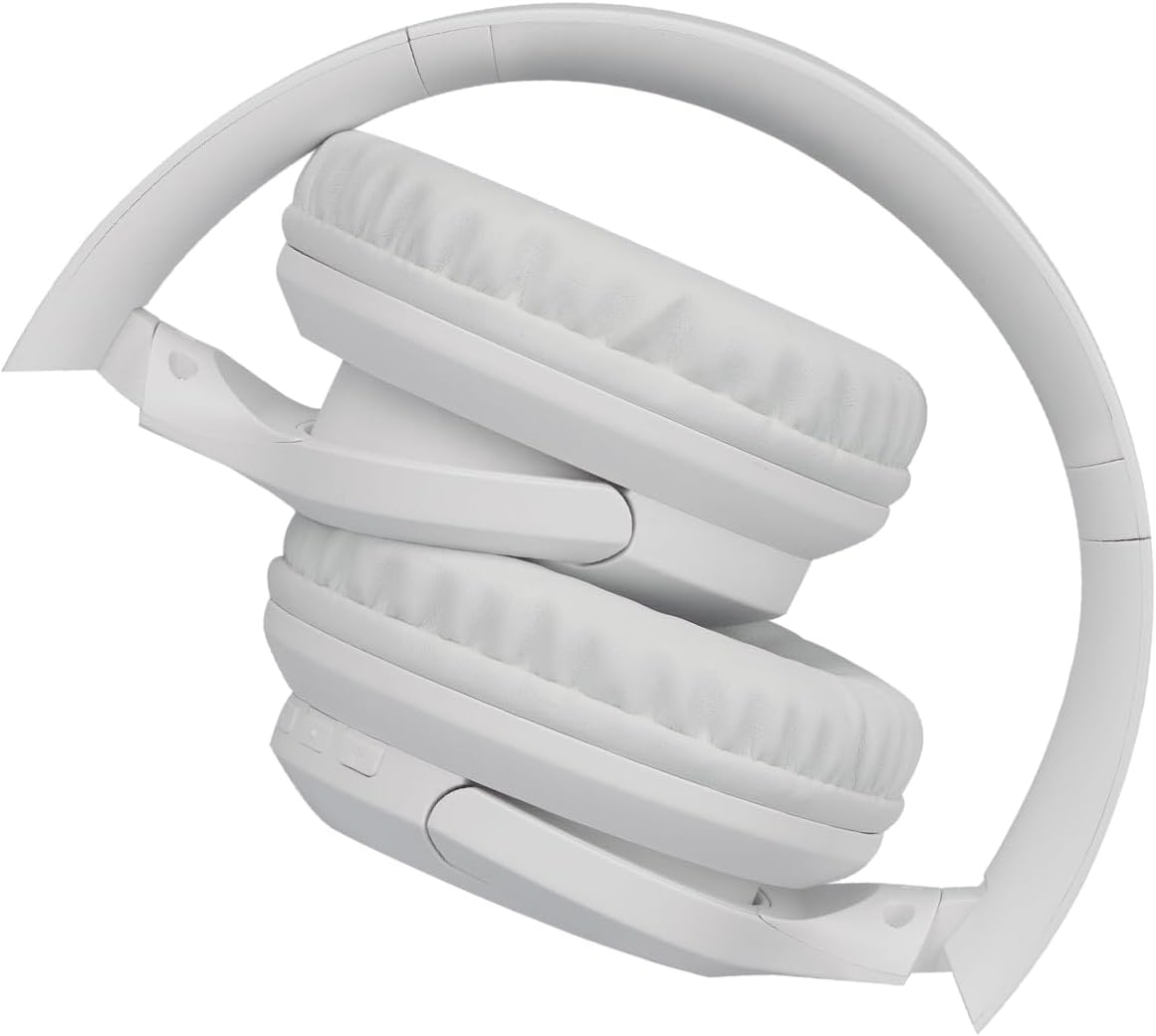 Moodix ANC Bluetooth On-Ear Headphones, Active Noise Cancelling Wireless Headphones Android and iOS Compatible, Over-Ear Loud Headphones with Deep Bass (White)