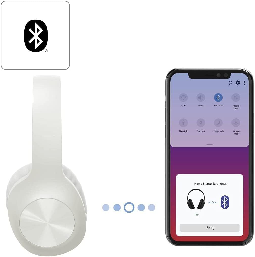 Hama 184062 Calypso Over-Ear Bluetooth Headphones, White, Wireless