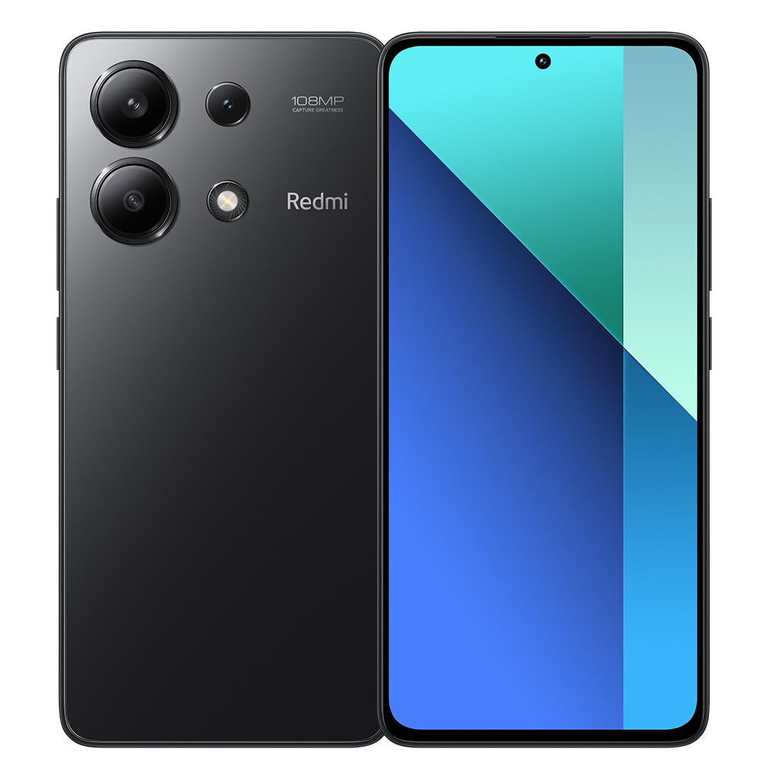 Xiaomi Redmi Note 13 (Midnight Black 8GB RAM, 256 Storage) - Super-clear 108MP triple camera |120Hz FHD+AMOLED display | Immersive viewing with ultra-thin bezels