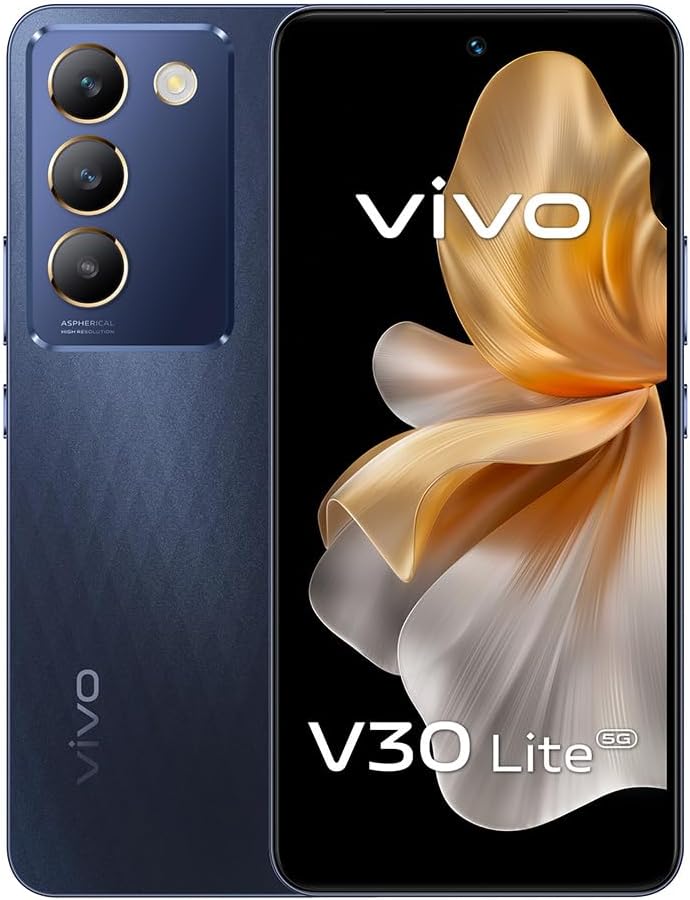 vivo V30 Lite 5G (Crystal Black, 12GB+12GB RAM, 256GB) 120Hz AMOLED Display | Dual Stereo Speaker