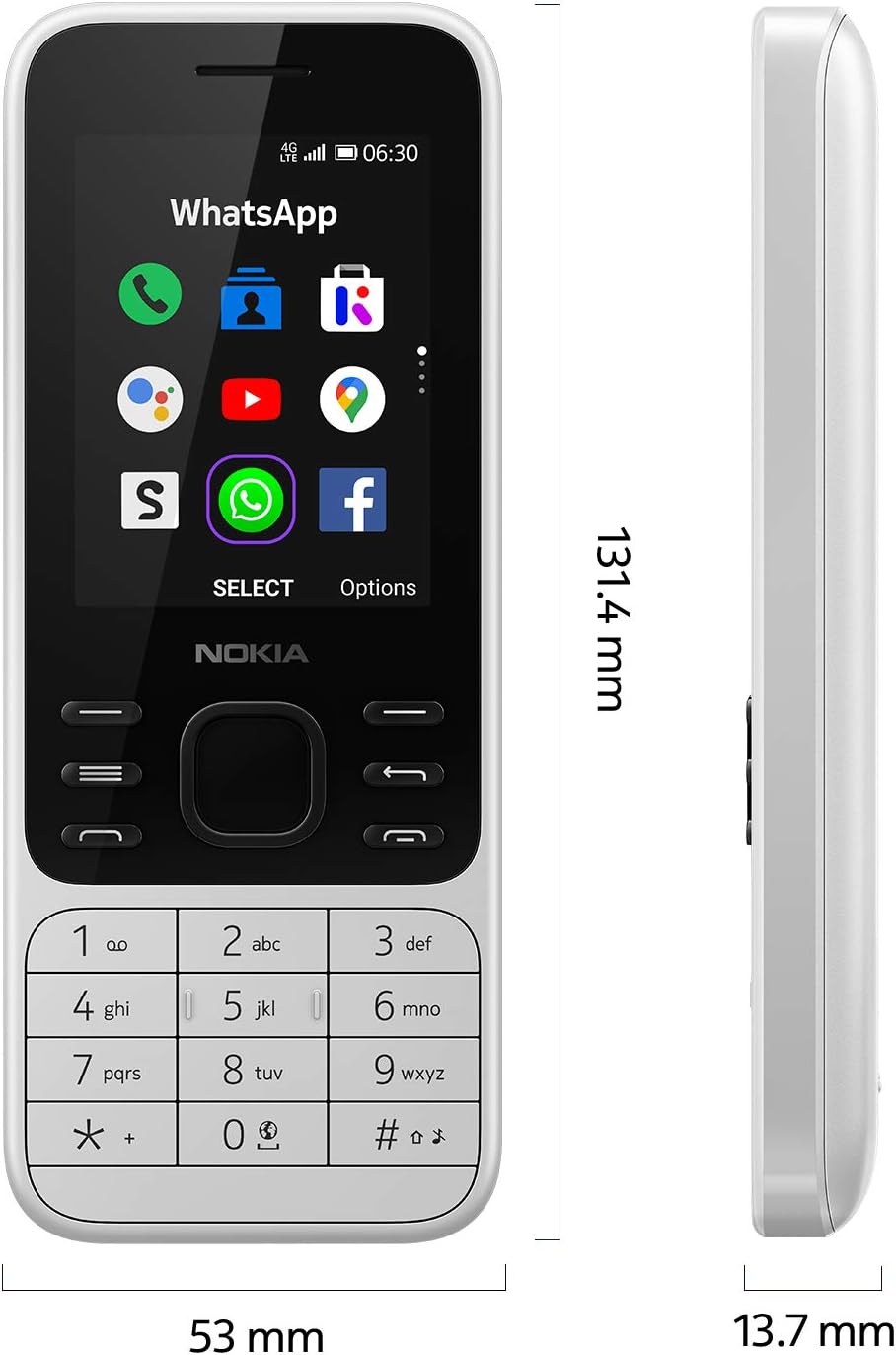 Nokia 6300 4G Unlocked Dual Sim WiFi Hotspot Social Apps Google Maps and Assistant Phone (Cyan Green)