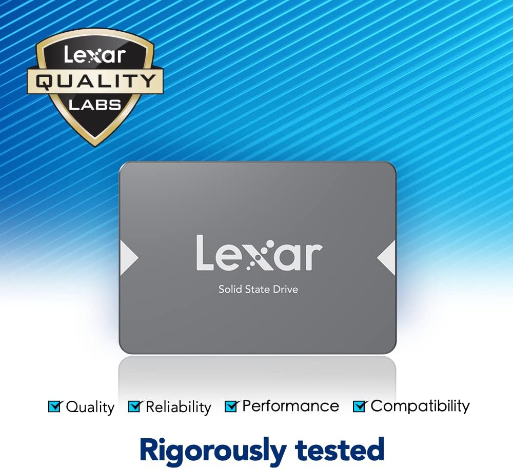 Lexar NS100 512GB 2.5” (SATA 6Gb/s SSD,) Solid State Drive, Up to 550MB/s Read (LNS100-512RB)