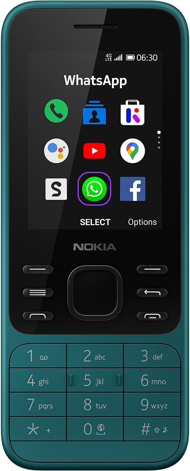 Nokia 6300 4G Unlocked Dual Sim WiFi Hotspot Social Apps Google Maps and Assistant Phone (Cyan Green)