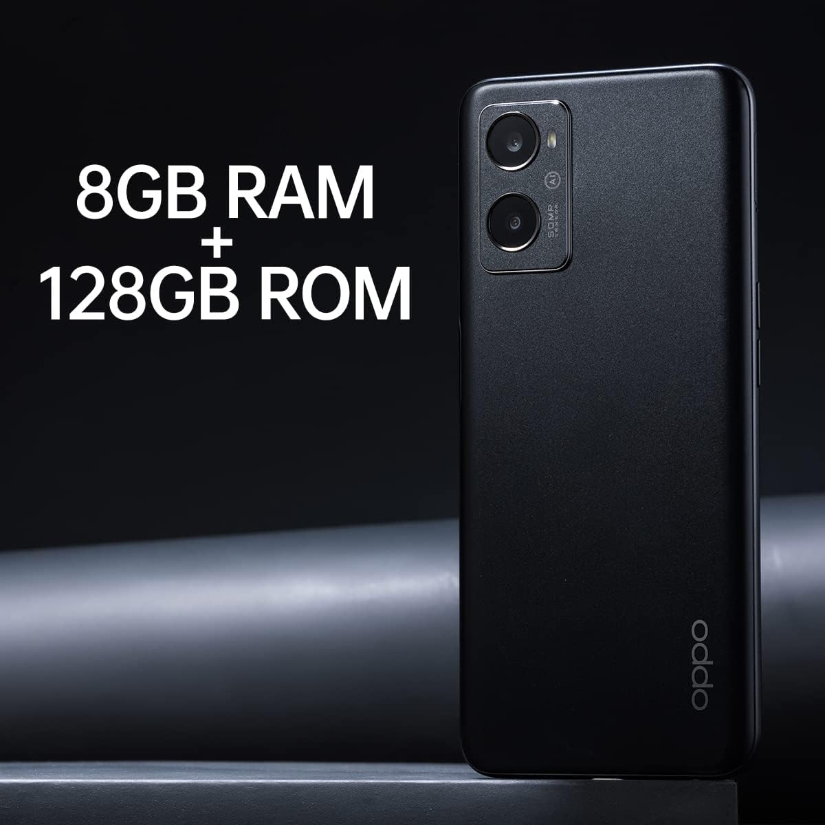 OPPO A76 Smartphone, Qualcomm Snapdragon 680, 90Hz screen, 13MP+2MP rear camera, 8MP front camera, RAM 4GB + ROM 128GB, 5000mAh 33W Supervooc, (UK Version), Black, 6.56“