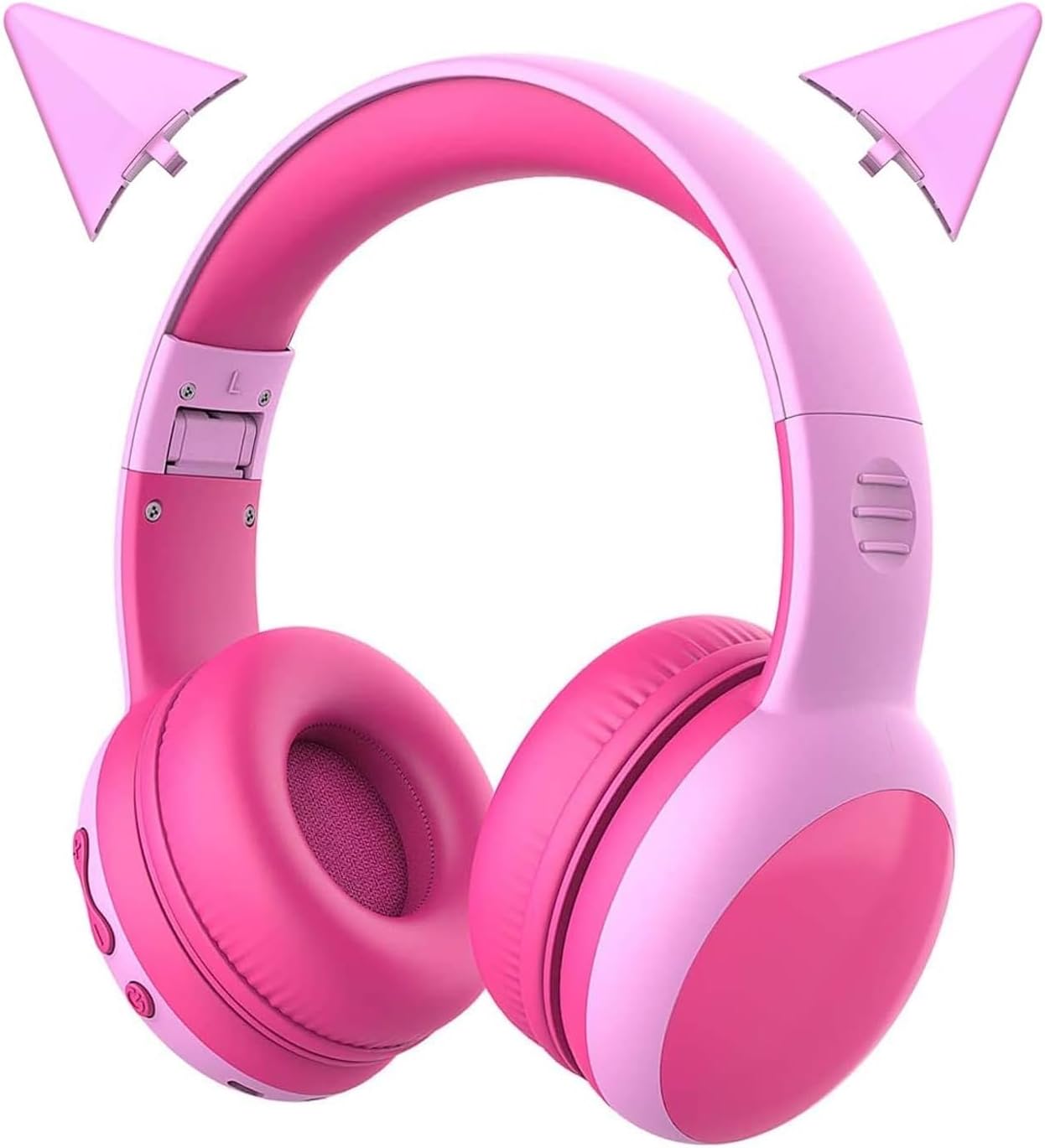 Bluetooth Kids Headphones with Microphone,Children's Wireless Headsets with 85dB Volume Limited Hearing Protection,Stereo Over-Ear Headphones for Boys and Girls (Pink)