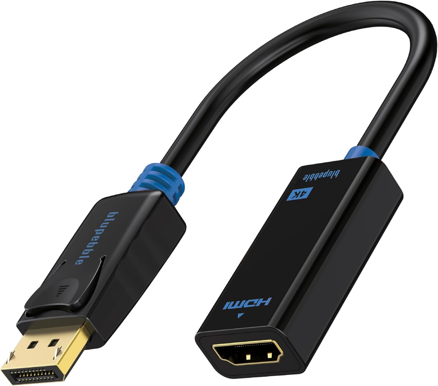 Blupebble 4K DisplayPort to HDMI Adapter 4k@30 Hz DP to HDMI Converter Male to Female Compatible with HP, ThinkPad, AMD, NVIDIA, Desktop, and More
