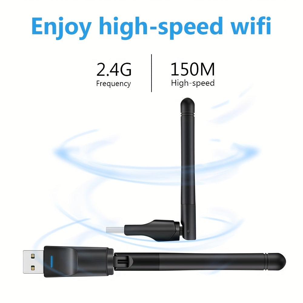 Mini USB WiFi Adapter 150Mbps Wireless Network USB WiFi Wireless Transmitter Set Top Box IPTV Wireless Receiver Card Network Card Wi-Fi Receiver For PC Desktop Laptop 2.4GHz