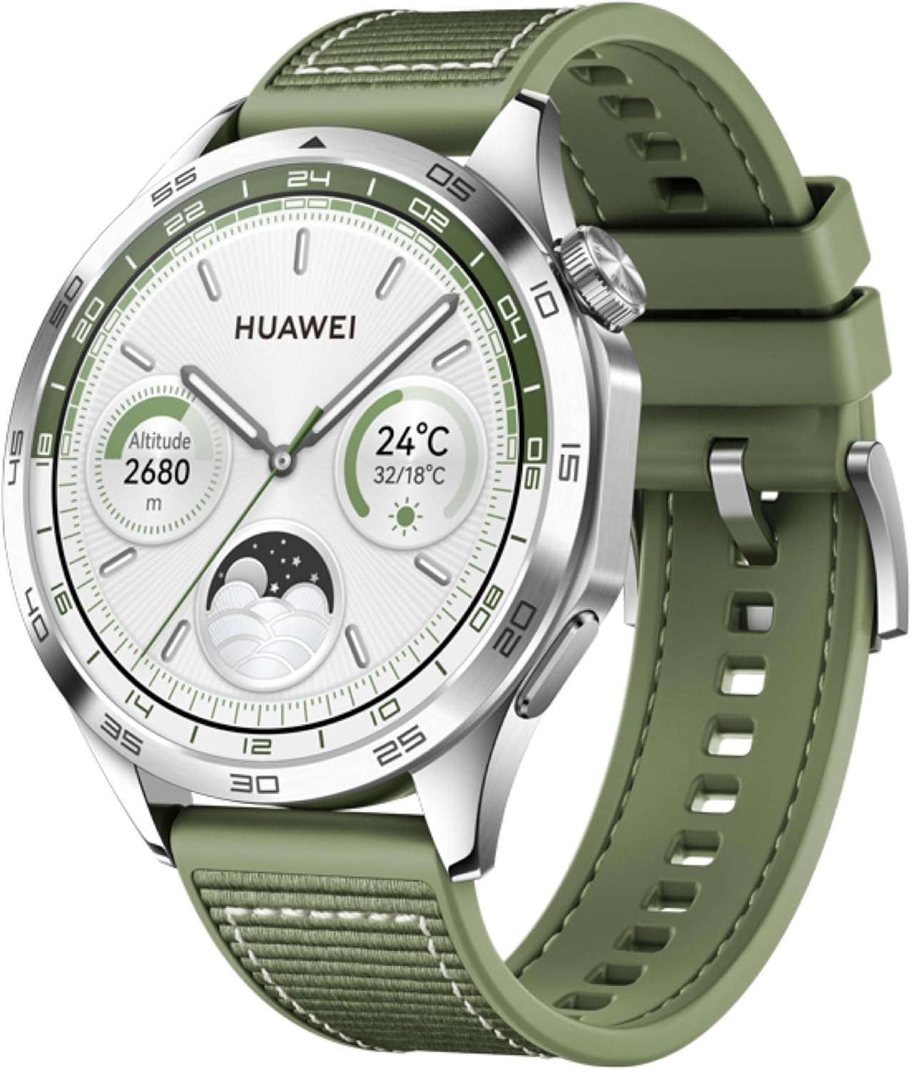 HUAWEI Watch GT4 46mm Smartwatch, Upto 2-Weeks Battery Life, Dual-Band Five-System GNSS Positioning, Pulse Wave Arrhythmia Analysis, 24/7 Health Monitoring, Compatible with Android & iOS, Green