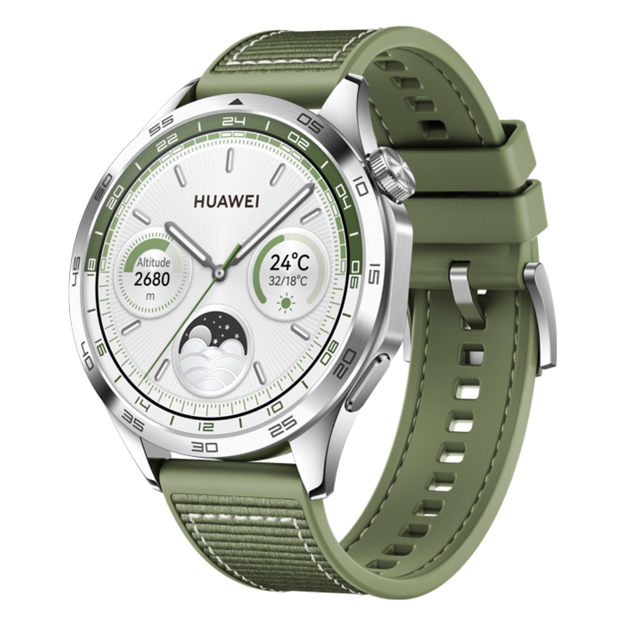 HUAWEI Watch GT4 46mm Smartwatch, Upto 2-Weeks Battery Life, Dual-Band Five-System GNSS Positioning, Pulse Wave Arrhythmia Analysis, 24/7 Health Monitoring, Compatible with Android & iOS, Green