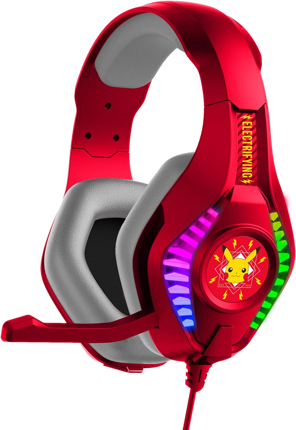OTL Pikachu Pro G5 Gaming Headphone| Over-Ear Wired Stereo Gamer Headphone w/RGB LED Effect, Retractable Microphone, works with XBox, PS5/PS4, 2Ds XL, Nintendo Switch, iPads & Tablets w/ 3.5mm Port