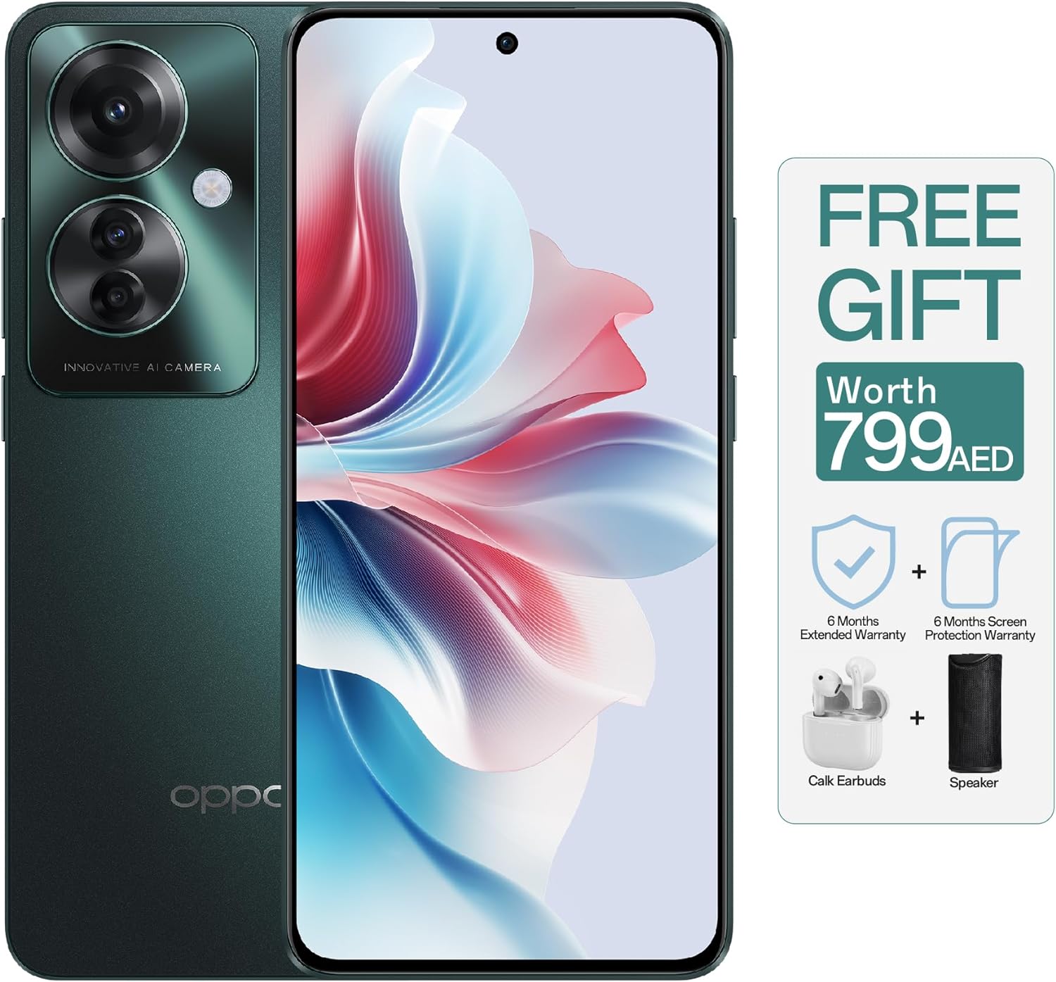 Oppo Reno11 F 5G Android Smartphone Palm Green +Buds+Bluetooth Speaker+6months Extended Warranty & 6 Months Screen Protection Warranty