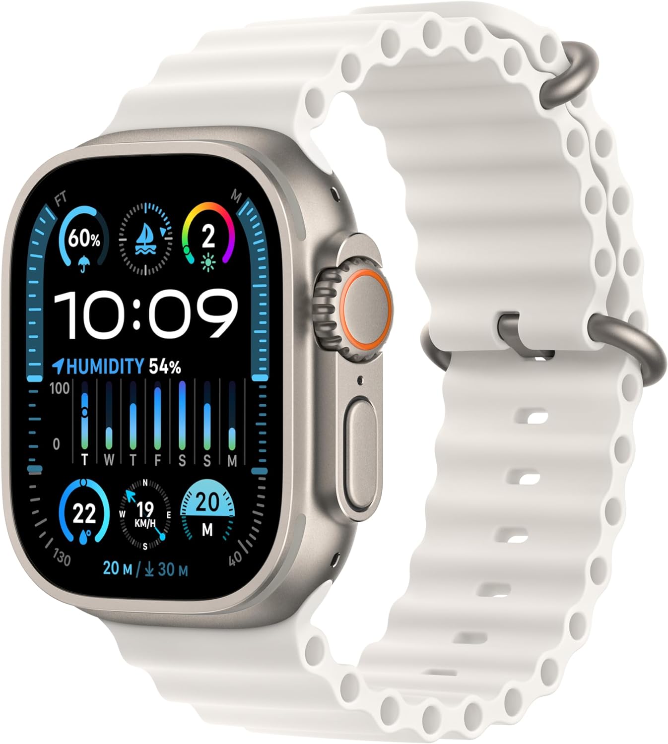 Apple Watch Ultra 2 [GPS + Cellular 49mm] Smartwatch with Rugged Titanium Case & Blue Alpine Loop Medium. Fitness Tracker, Precision GPS, Action Button, Extra-Long Battery Life, Bright Retina Display
