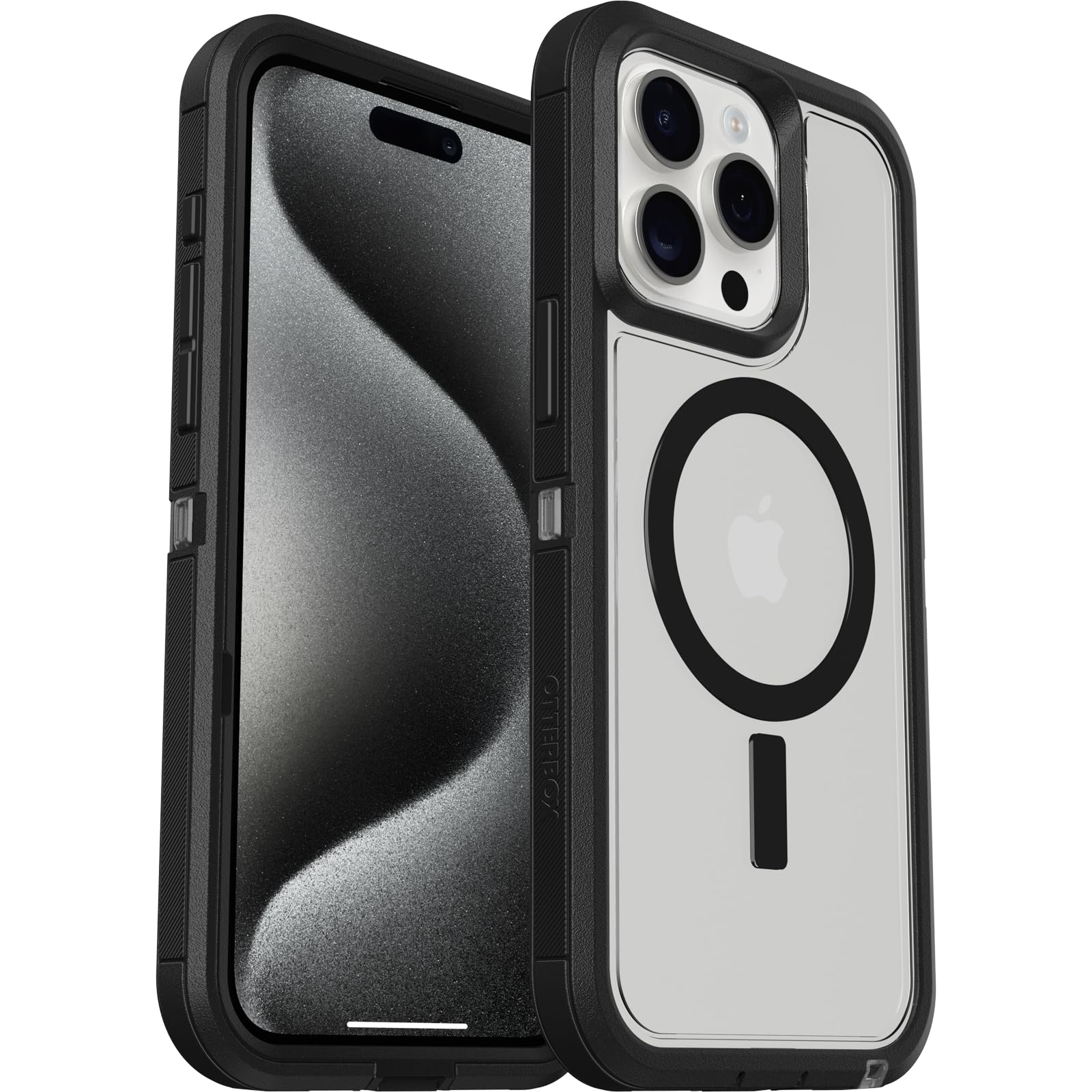 OtterBox Defender XT Case for iPhone 15 Pro Max with MagSafe, Shockproof, Drop proof, Ultra-Rugged, Protective Case, 5x Tested to Military Standard, Clear/Black