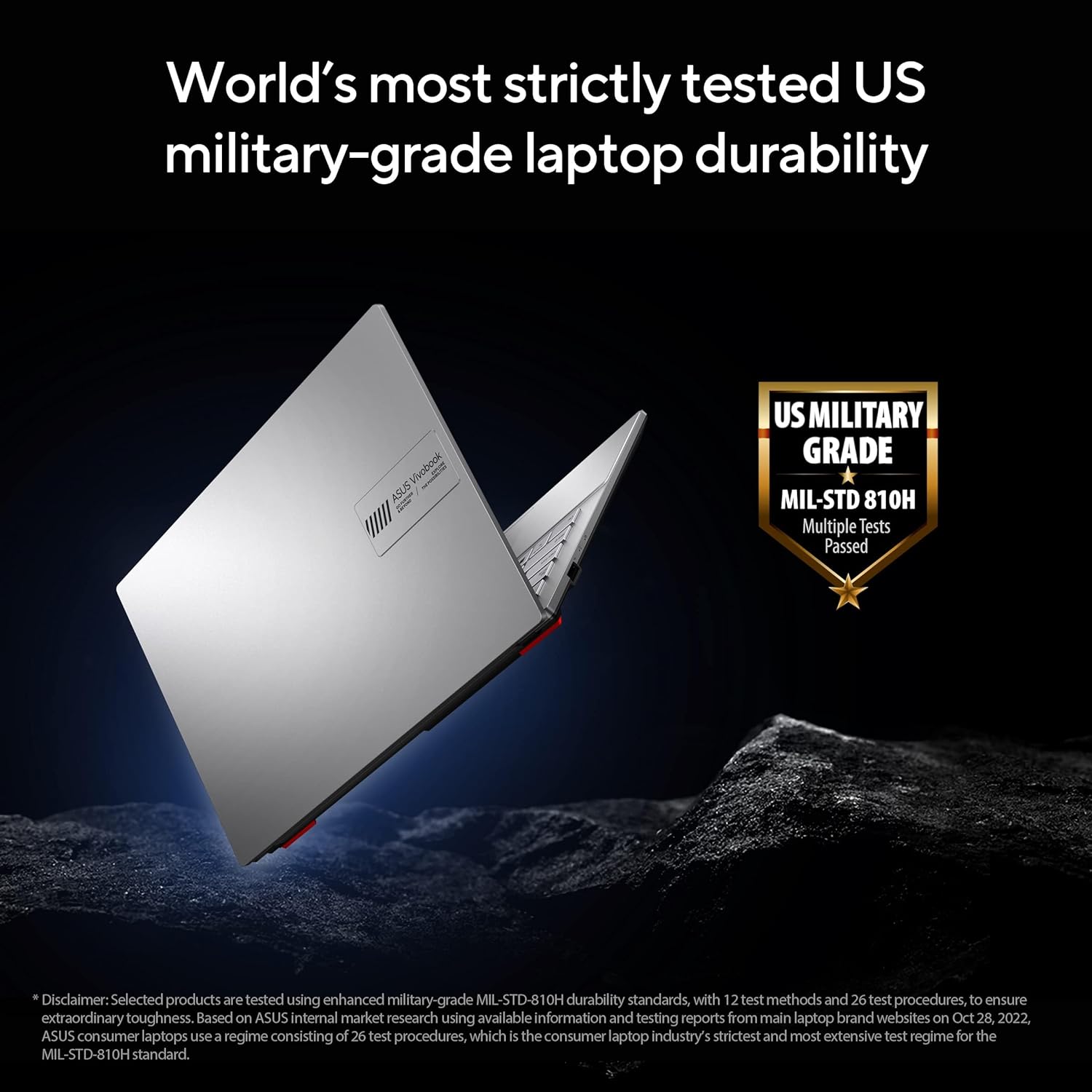 ASUS Vivobook GO 14 E140FA-NK185W (Mixed Black) Slim Laptop, R5 7520U 8GB 512GB PCIE G3 SSD, AMD Radeon, WIN11 HOME, 14-inch, HD Webcam, Fingerprint, Backlit-Eng-Arb-KB.