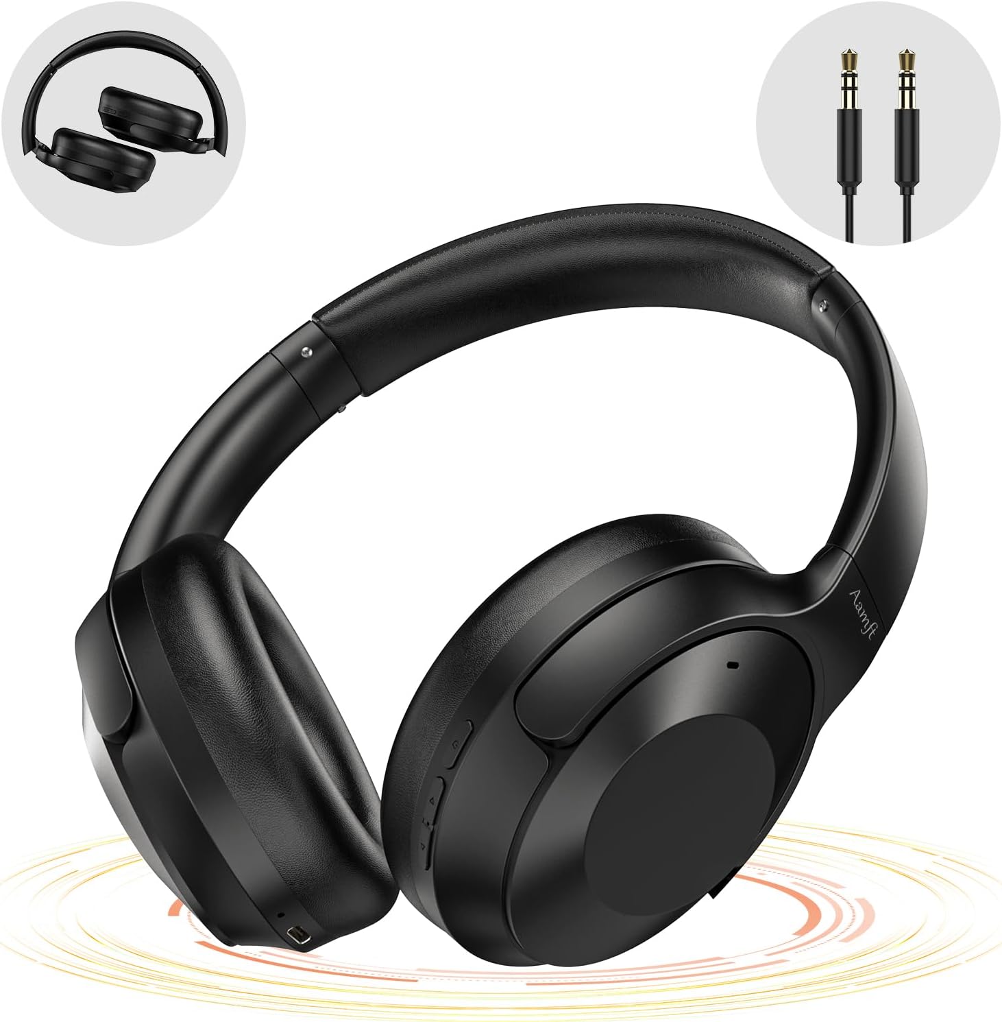 Aamft Over Ear Headphones - Superior Sound Quality, Active Noise Cancelling, Bluetooth 5.3 Modern Design Headphones with Mic, Enhanced Comfort for Home Office, Gaming
