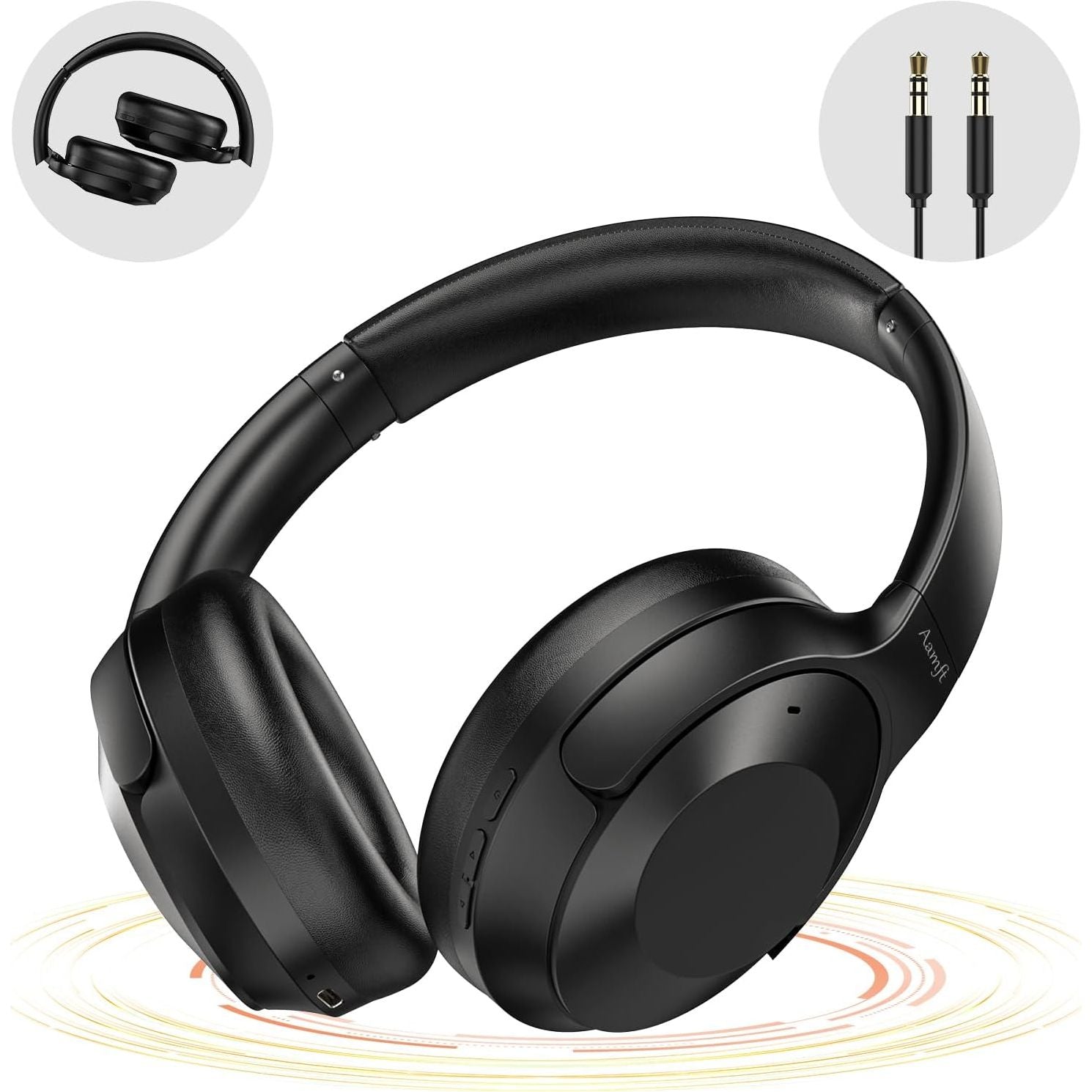 Aamft Over Ear Headphones - Superior Sound Quality, Active Noise Cancelling, Bluetooth 5.3 Modern Design Headphones with Mic, Enhanced Comfort for Home Office, Gaming