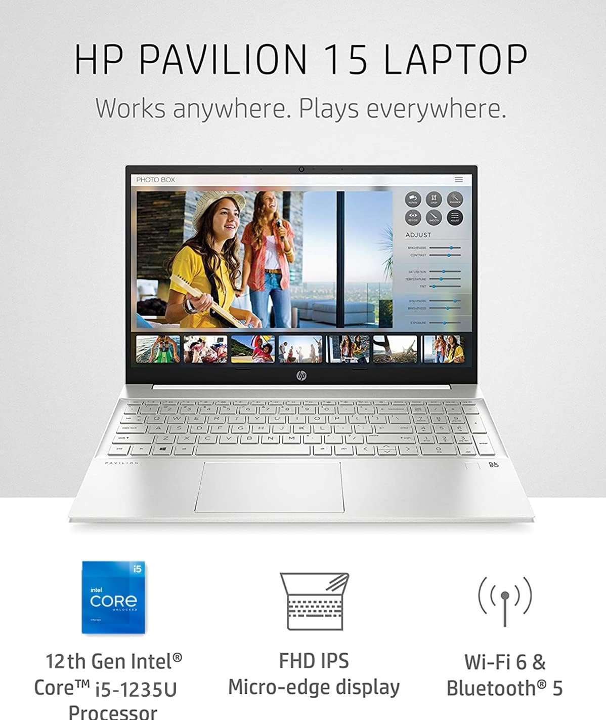 HP 15 Pavilion Laptop – Intel Core 12th Gen i5-1235U (10-core) – 15.6 '' FHD IPS 1080p Touchscreen – Windows 11 – 16GB RAM – 1TB PCIe SSD – Wi-Fi 6 – Type-C - Webcam - w/Mouse Pad, Silver (Upgraded)