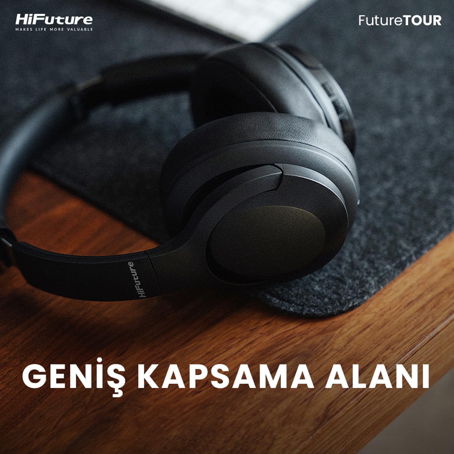 HiFuture FutureTour Over Ear ANC Headphones, Black, Wireless, One Size