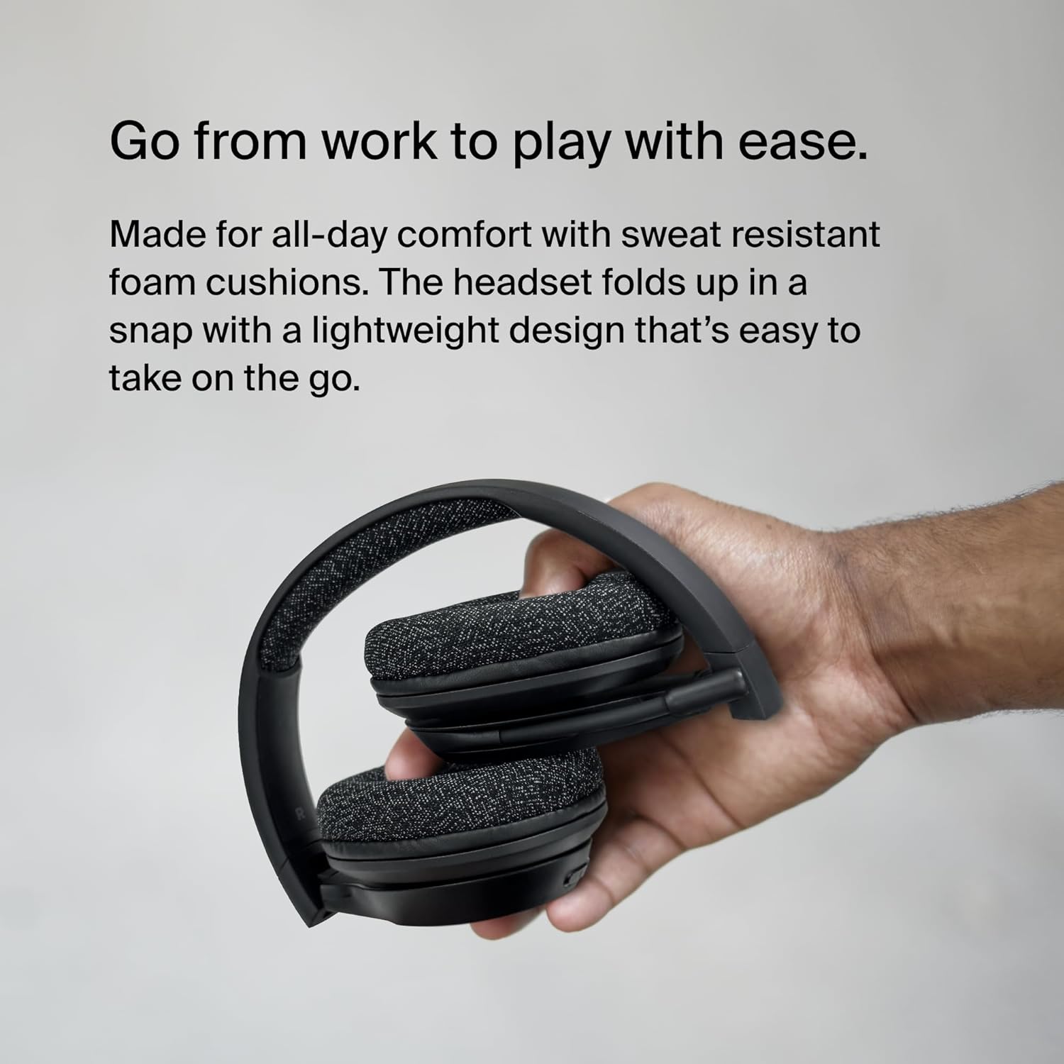 Belkin SoundForm Adapt Wireless Over-Ear Headset, Headphones for Work, Play, Gaming, & Travel with Built-In Boom Microphone - Compatible with iPhone, iPad, Galaxy, and More - Black
