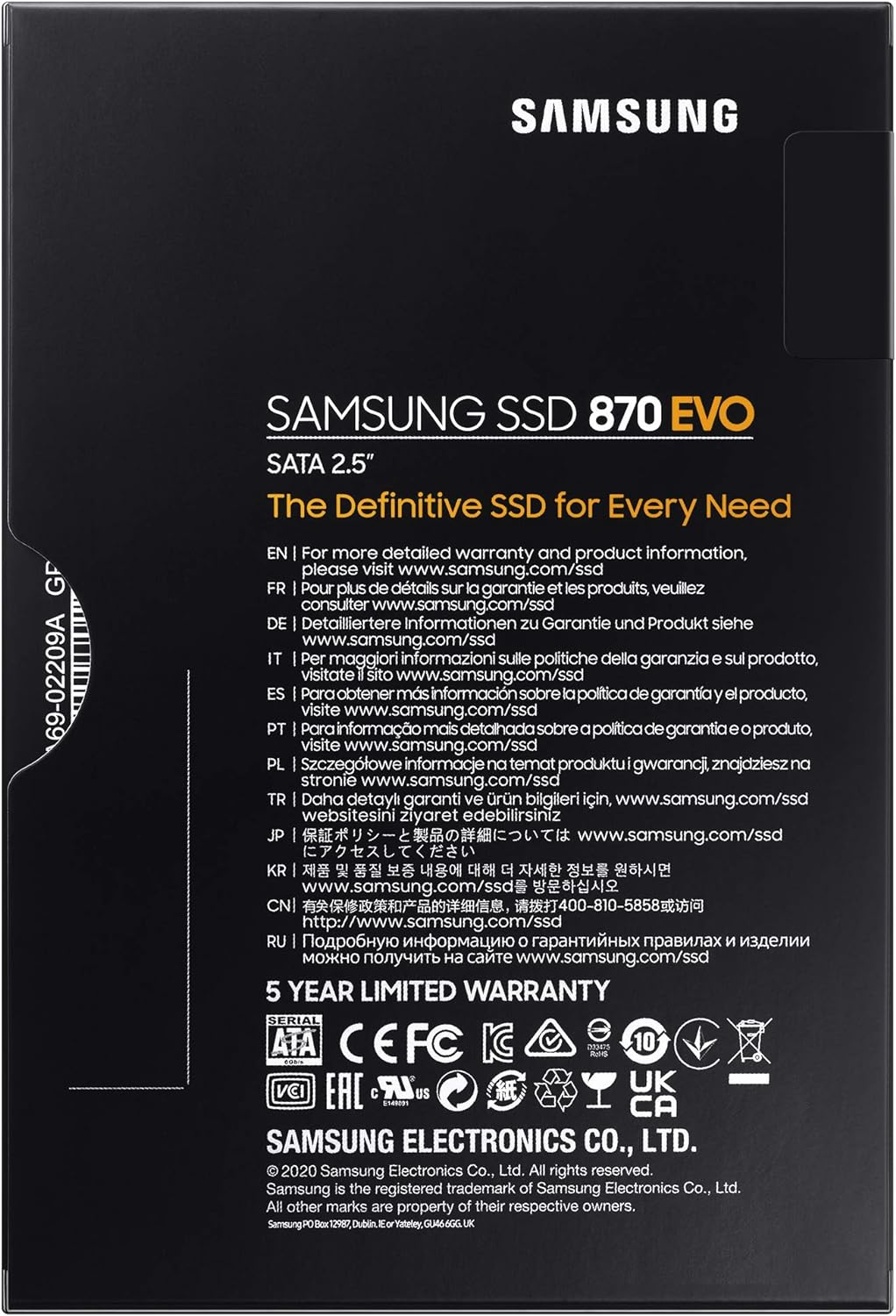 SAMSUNG 870 EVO 1TB 2.5 inch SATA III Internal Solid State Drive SSD MZ 77E1T0BW