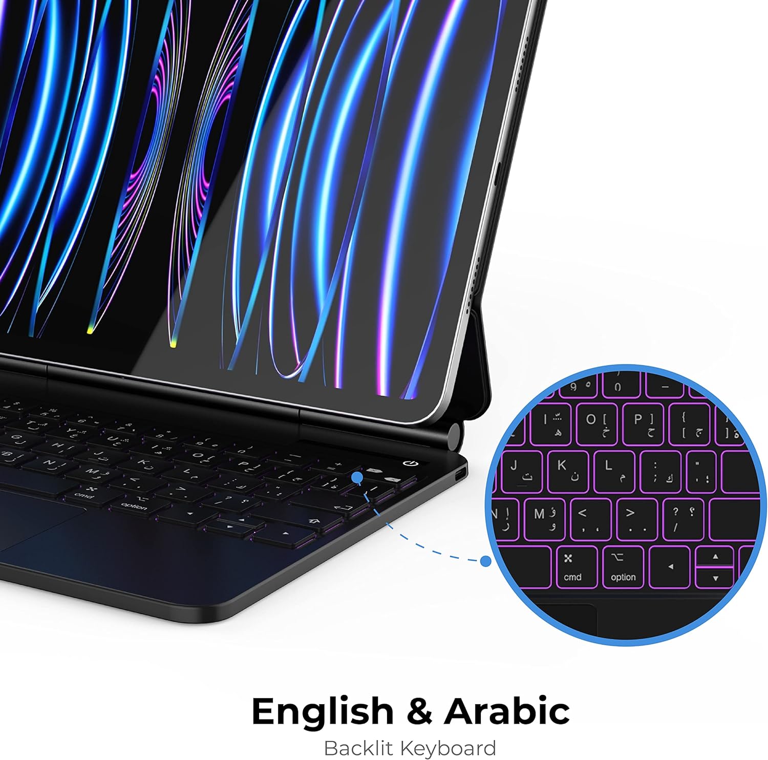 Blupebble Magic Folio Detachable Magnetic Keyboard with Large Precision Trackpad, Full-Size Backlit Keyboard Designed for iPad Pro 4th Gen. (11 inches)/iPad Air 5th Gen (10.9 inches)
