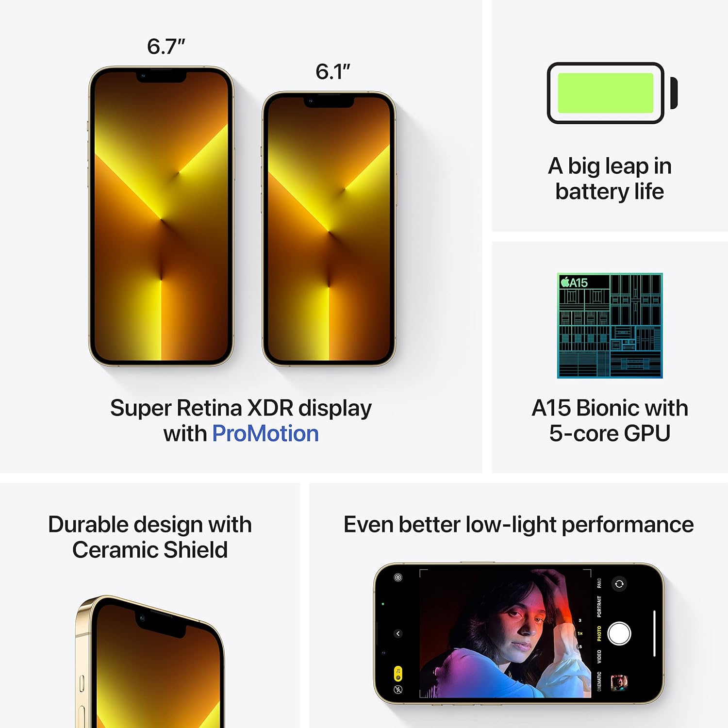 Apple iPhone 13 Pro Max (1TB) - Gold (Renewed)