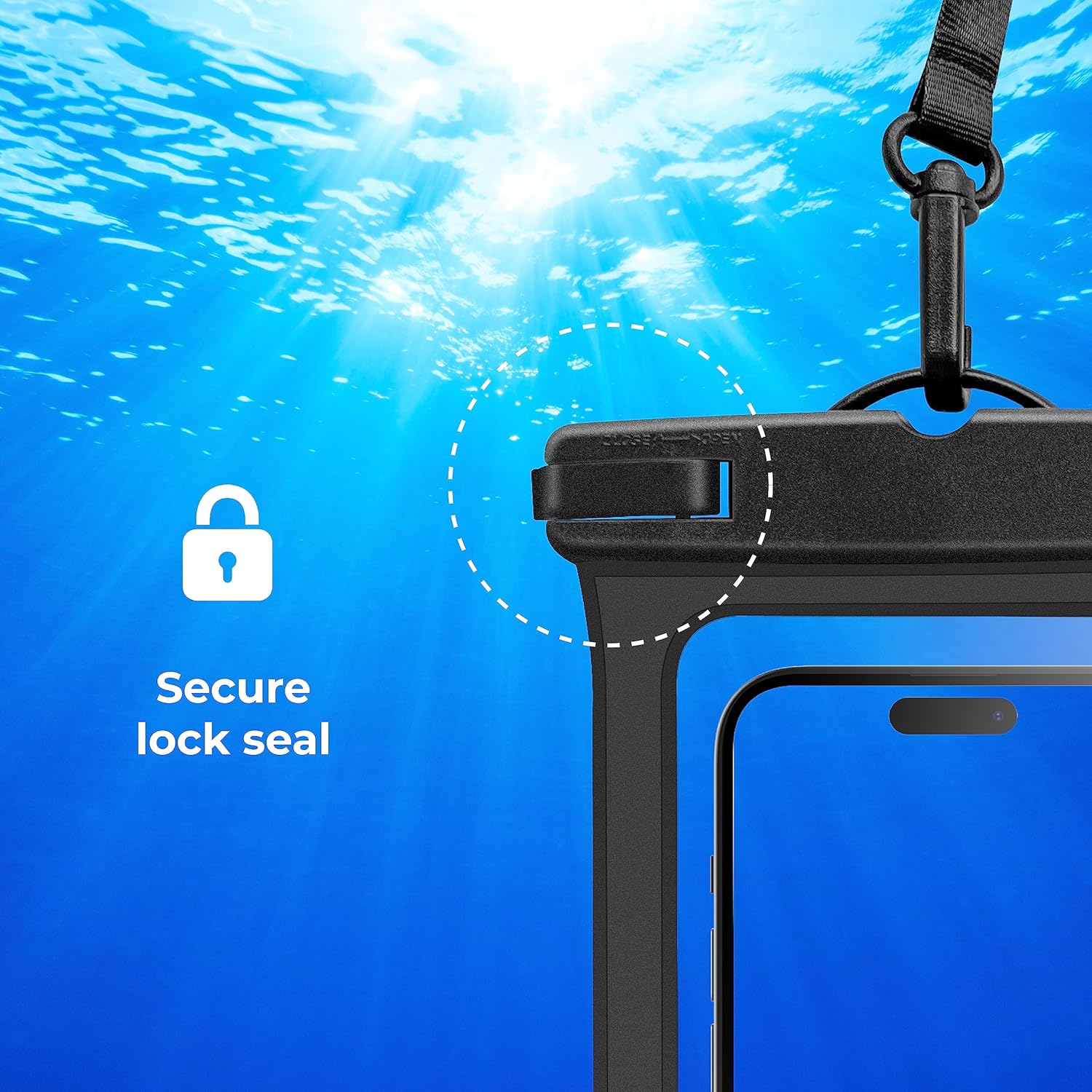 Blupebble Splash Waterproof Phone Case, IPX8 Certified 30M Waterproof Phone Pouch Waterproof Cell Phone Case Fit for Big Phones up to 7.2'' Compatible with iPhone 12/13/14 Pro Max S22 S23 Ultra