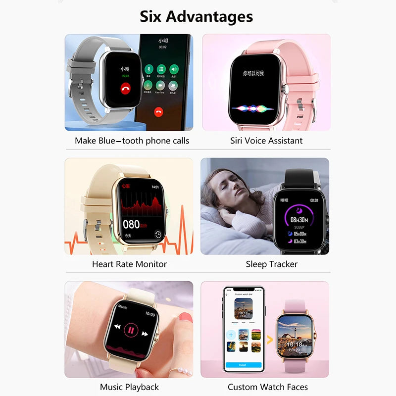 Original Smart Watch Clock Fitness Heart Monitor Sport Smartwatch Bluetooth Calls Watches for Men Women PK Huawei Amazfit 2023