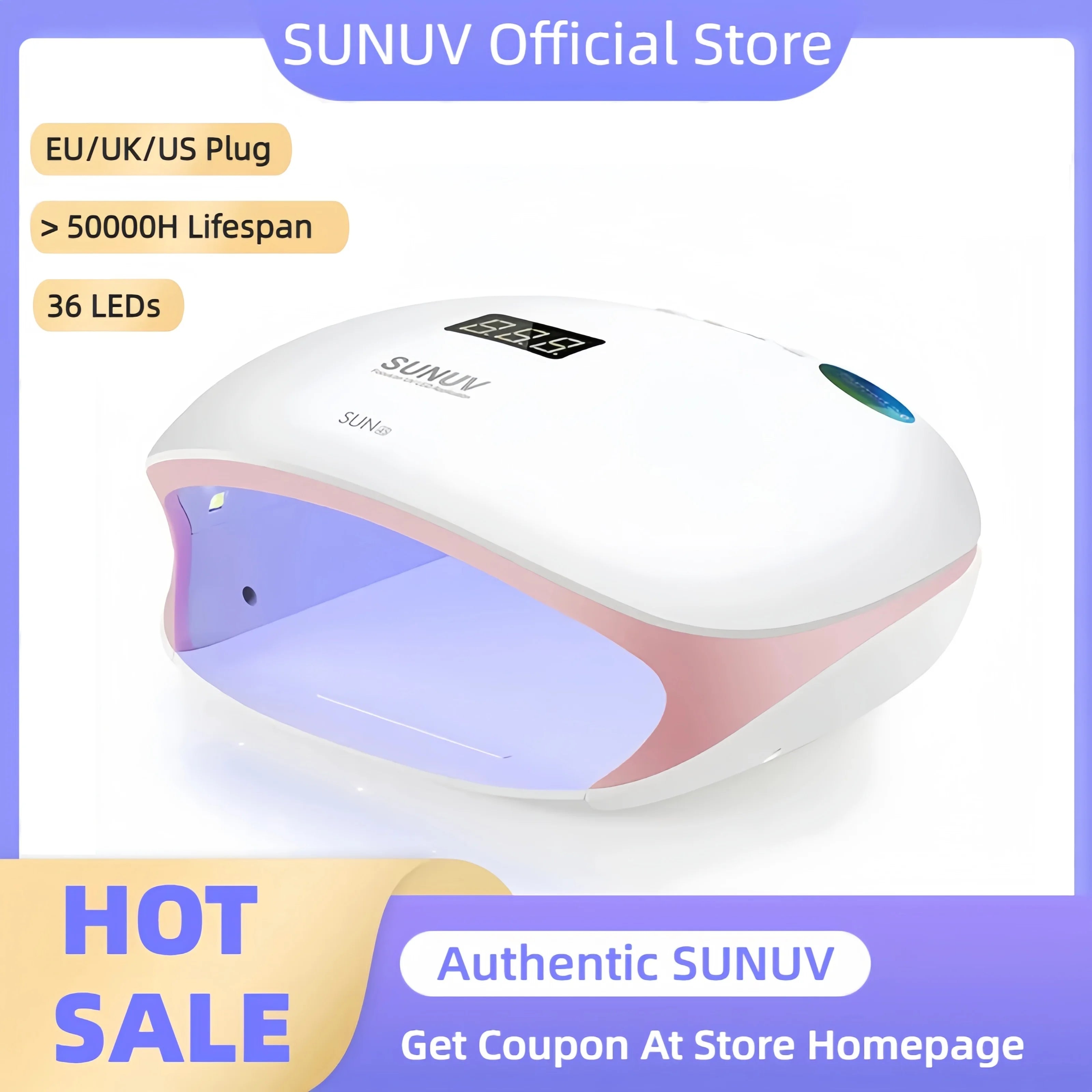 SUNUV SUN4S Nail Lamp 48W UV LED Nail Dryer for Curing Gels Polish With Smart Sensor Manicure Nail Art Salon Equipment Brand