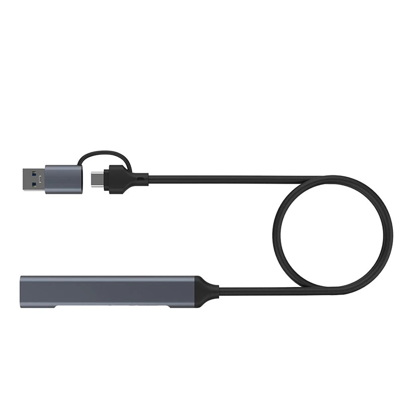 1 PCS 2 In 1(USB-C+USB-A) 4 Port Hub USB 2.0X3+USB 3.0X1 5Gbps Slim Mini USB3.0 Hub USB Splitter