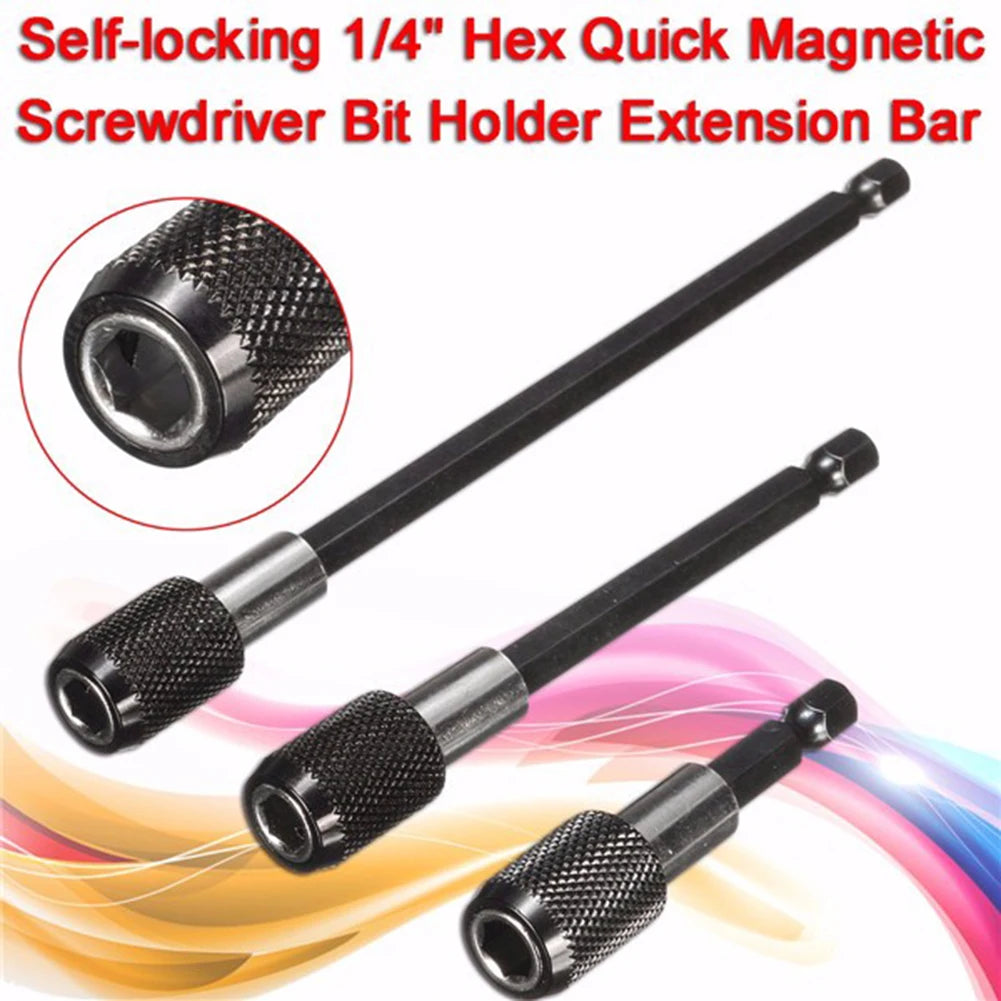 6.35mm Electric Drill Screwdriver End Extension Rod Quick Release 1/4 Inch Hex Handle Extension Rod 60/100/150mm Self-Locking