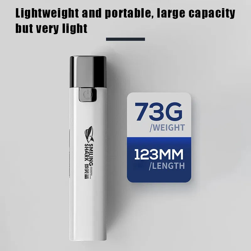 2 IN 1 Mini  LED Flashlight Portable Power Bank Torch Ultra Bright TacticalOutdoor Lighting 3 Modes With USB Charging Cable