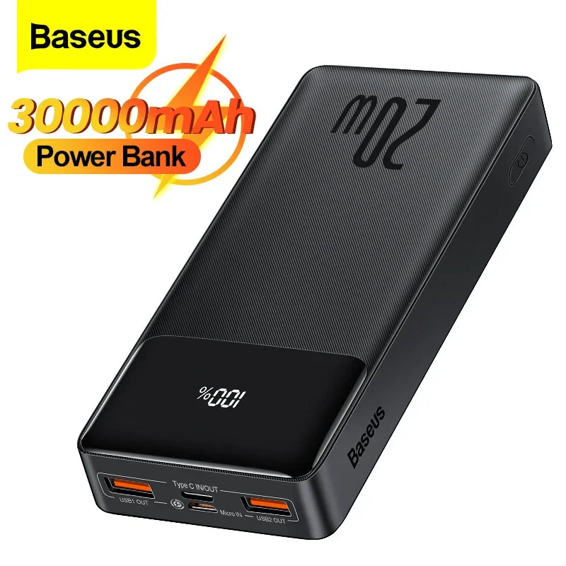 Baseus Power Bank 20000mAh Portable Charger Powerbank 10000mAh External  Battery PD 20W Fast Charging For iPhone Xiaomi PoverBank