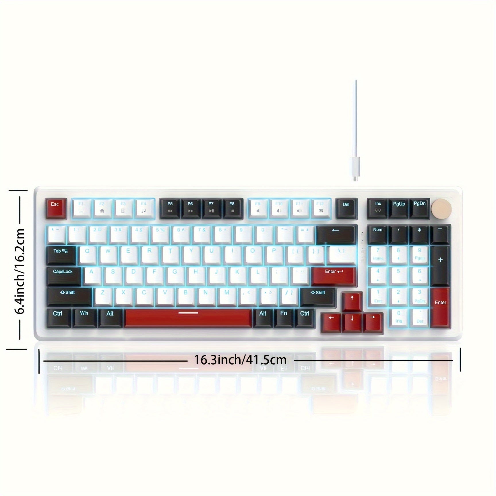 MageGee 98 Keys Mechanical Gaming Keyboard, Brown Switches, 96% Compact Layout LED Blue Backlit Wired Keyboard With Numpad Arrow Keys, For PC Laptop