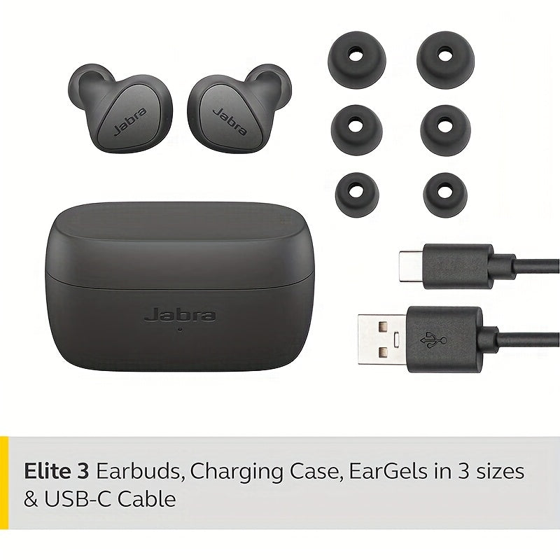 Jabra Elite 3 Earbuds – Noise Isolating In-Ear Sweatproof Headphones With Long Battery Life For True Wireless Calls And Music