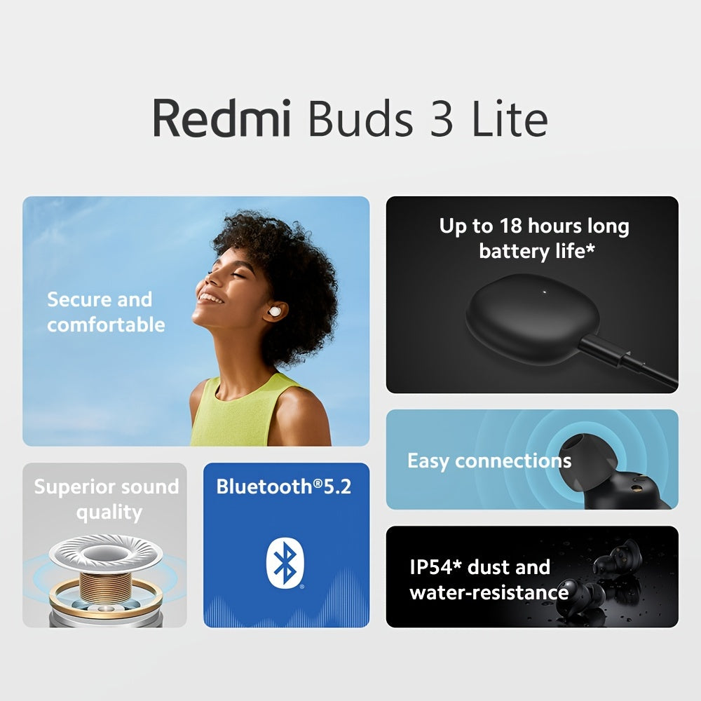 Xiaomi Redmi Buds 3 Lite Wireless 5.2 Earbuds Mini Earphones Wireless Headphones With Microphone Sport Running Stereo