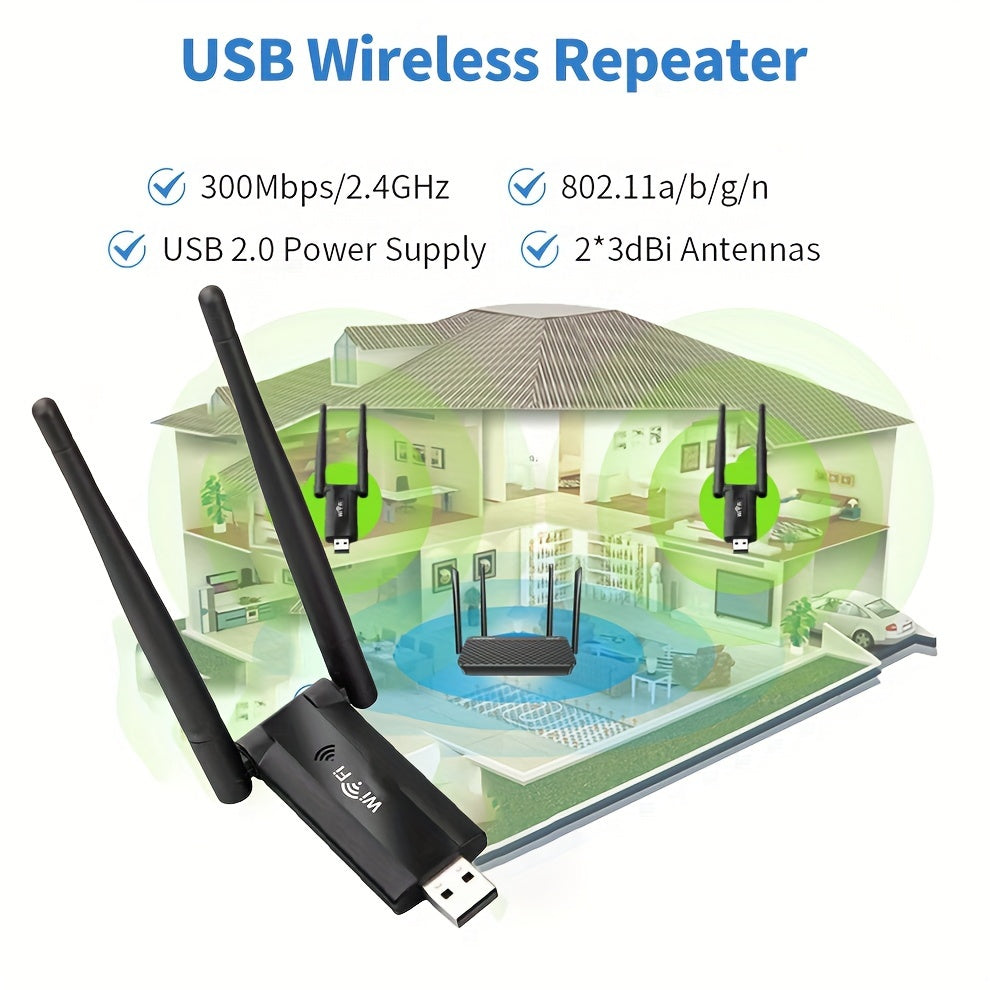 USB WiFi amplifier and signal extender repeater to enhance your home WiFi!