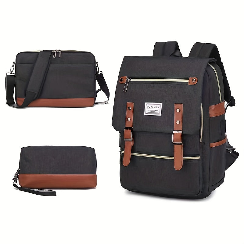 1pc 43.18 Cm Laptop Backpack, Expandable Waterproof Business Backpack, Business Work Travel Bag