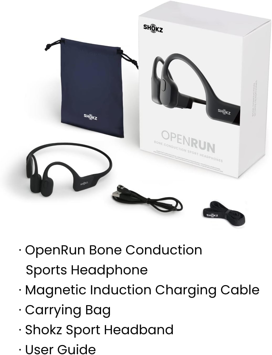 SHOKZ OpenRun Wireless Bone Conduction HeadphonesLunar Grey, One Size, Lunar Grey
