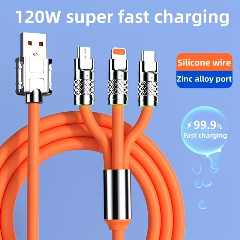 Super Fast 120W USB Type-C Charger Cable For IPhone & Other Devices At Full Speed!